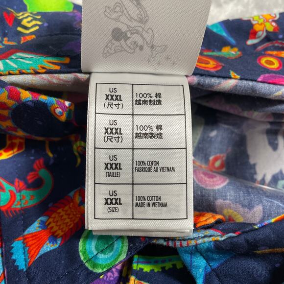 Disney Shirt Mens XXXL Blue Animal Kingdom Imagineering Exclusive Rare AOP New - Picture 4 of 10